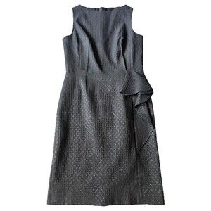 Rickie Freeman for Teri Jon Polka Dot Ruffle Dress Black Sleeveless Size 8